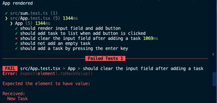 Input Clear Test is failing